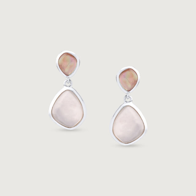 Mother of Pearl Dreamy Silver Drop Earrings,,hi-res image number null