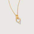 Geometric Charm Gold & Diamond Pendant,,hi-res view 4