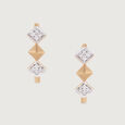 Geo Sparkle Gold & Diamond Hoop Earrings,,hi-res view 3