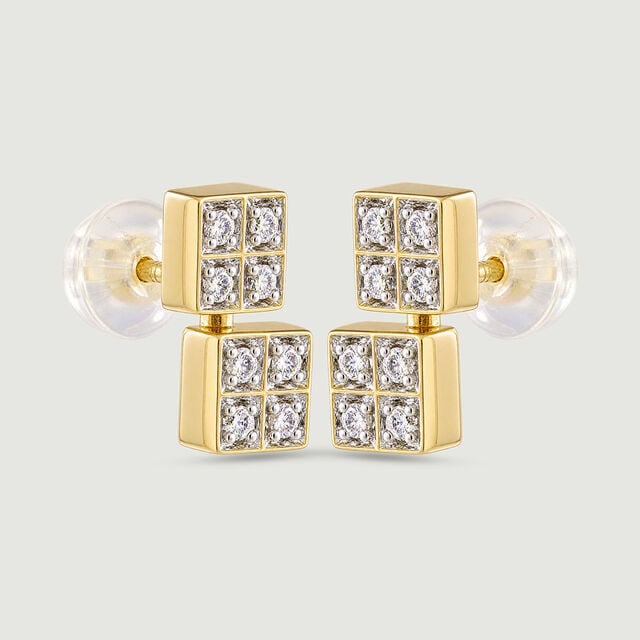 Chic Geometric Diamond Stud Earrings,,hi-res image number null