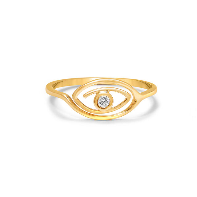 14KT Yellow Gold Concentric Evil Eye Finger Ring,,hi-res image number null