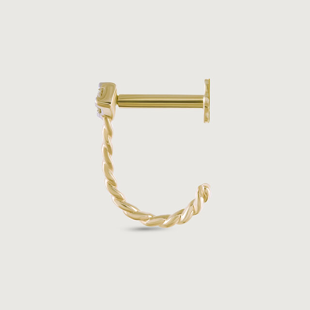 Lippan Sparkle Gold & Diamond Nose Pin,,hi-res image number null