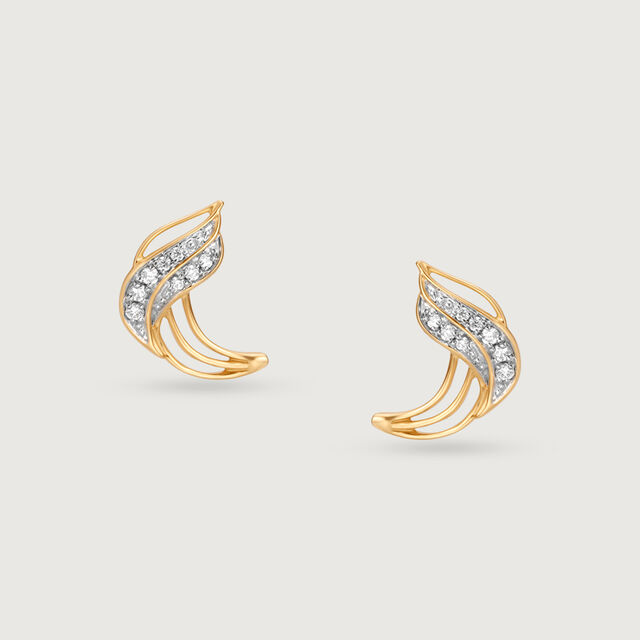 Dancing Breeze 14 Kt Gold & Diamond Stud Earrings,,hi-res image number null