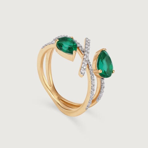 Verdant Vista 14KT Emerald & Diamond Ring