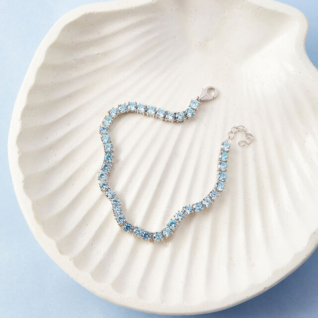 Fresh Blue Silver Bracelet,,hi-res image number null