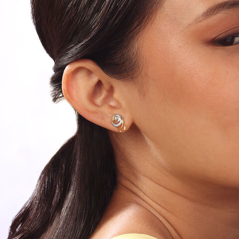 Solar Swirl Diamond Stud Earrings