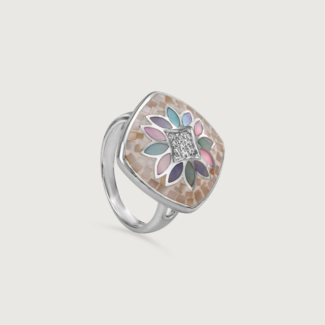 Mother of Pearl Oasis Silver Ring,,hi-res image number null