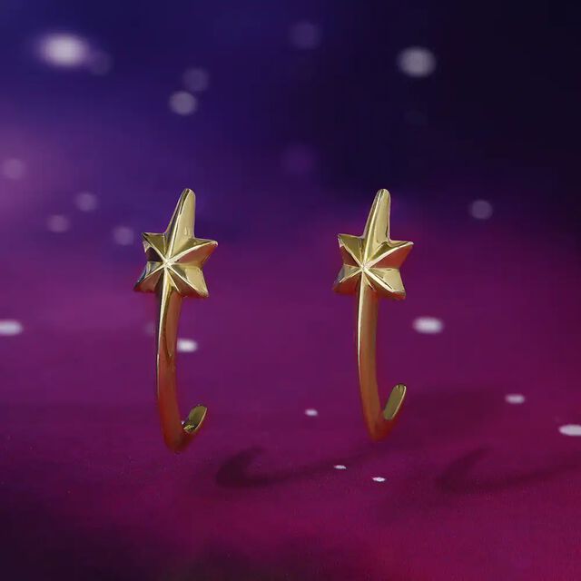 Comet's Trail 14KT Hoop Earrings,,hi-res image number null