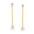 14KT Yellow -White Gold Shoulder Duster Drop Earrings,,hi-res view 1