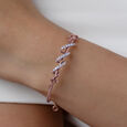 Twisted Blend Diamond & Gold Bangle,,hi-res view 2