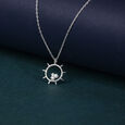 Radiant Halo Silver Necklace,,hi-res view 1