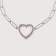 Heart Link Silver Bracelet,,hi-res view 4