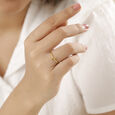 Letter P 14KT Yellow Gold Initial Ring,,hi-res view 2