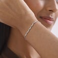 Sparkling Crescent Silver Bracelet,,hi-res view 2