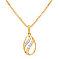 14KT Yellow Gold Graceful Contours Diamond Pendant,,hi-res view 3