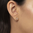 Chic Square Gold & Diamond Stud Earrings,,hi-res view 2