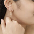 18 KT Yellow Gold Diamond Drop Earrings,,hi-res view 3