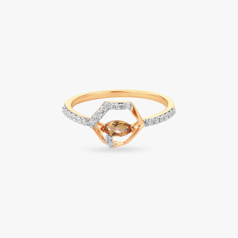 Honey Hexagon Gold Ring alternate view 1