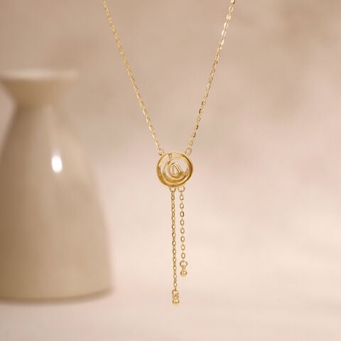 Fluid Orbit Gold Necklace