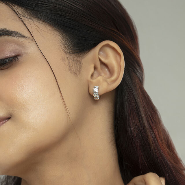 Luxe Shine Gold & Diamond Hoop Earrings,,hi-res image number null