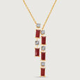Sparkling Baguettes 14KT Ruby & Diamond Necklace,,hi-res view 3