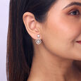 Modern Bloom Silver Drop Earrings,,hi-res view 2