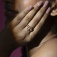 Retro Diva Gold & Diamond Finger Ring,,hi-res view 2