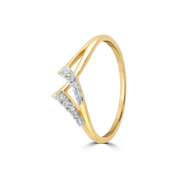 14KT Yellow Gold Shimmering Orbit Adjustable Finger Ring,,hi-res image number null