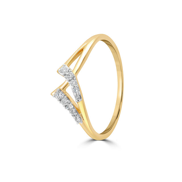 14KT Yellow Gold Shimmering Orbit Adjustable Finger Ring,,hi-res view 3