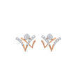 14 KT Rose Gold Abstract Diamond Stud Earrings,,hi-res view 2
