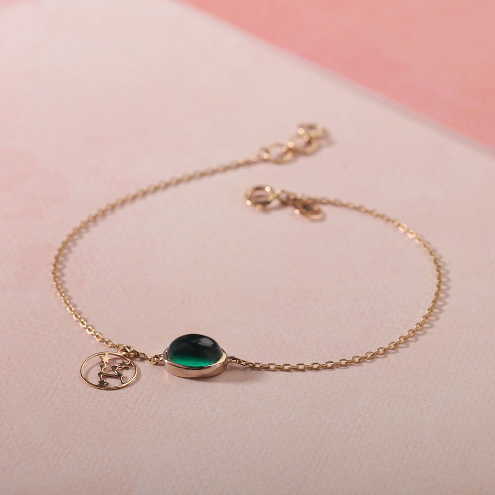14KT Taurus Birthstone Yellow Gold Bracelet