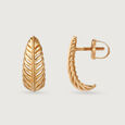Timeless 14K Yellow Gold Feather Hoop Earrings,,hi-res view 4