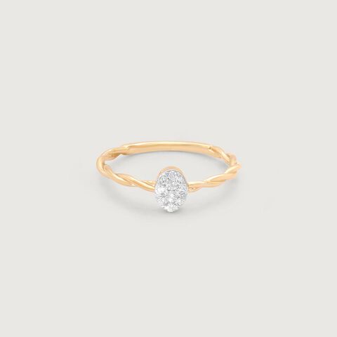 Twisted Halo Diamond Ring