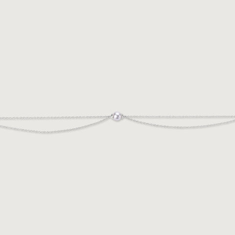Elegant Glow Single Silver Anklet