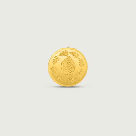 0.5 gm 24 Karat Tulsi Leaf Gold Coin (9999 Purity)