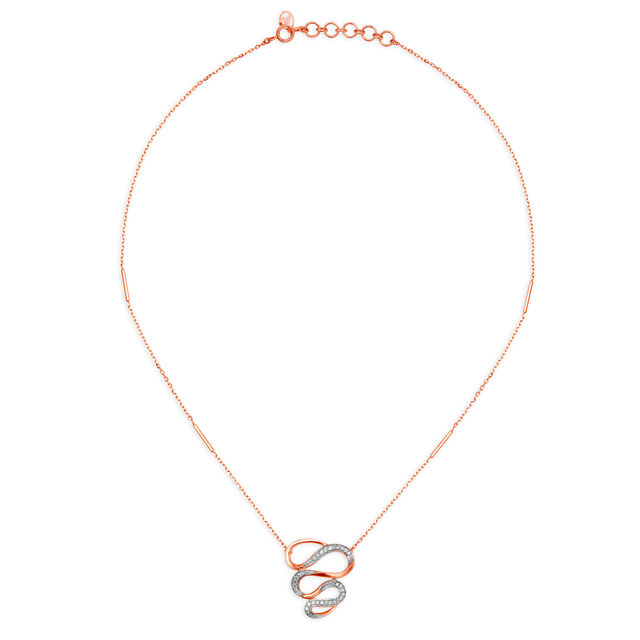 14Kt Rose Gold Diamond Necklace,,hi-res image number null