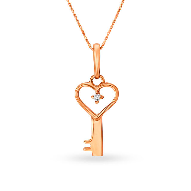 14KT Rose Gold Key Pendant,,hi-res view 1