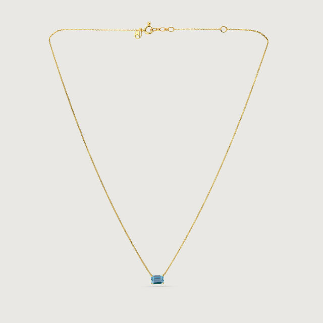 Refined Geometric Blue Topaz Gold Necklace,,hi-res image number null