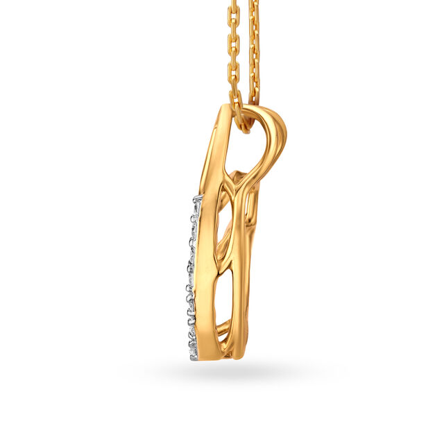 14KT Yellow Gold Heart Pendant With Diamonds,,hi-res view 2