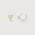 Soft Heart Silver Hoop Earrings,,hi-res view 4