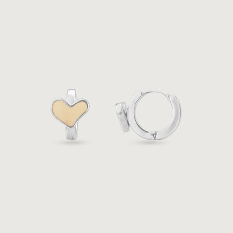 Soft Heart Silver Hoop Earrings