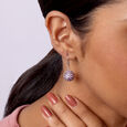 Amethyst Lustre Silver Hoop Earrings for Women,,hi-res view 1