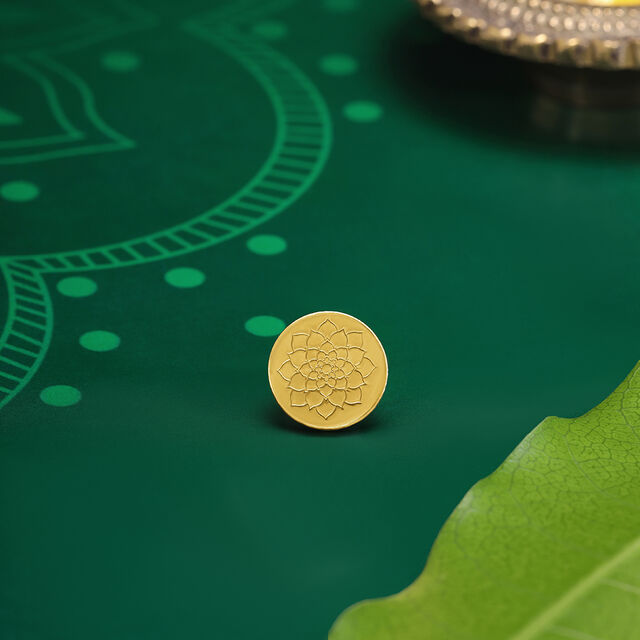 1 Gm 24 Karat Lotus Gold Coin,,hi-res image number null