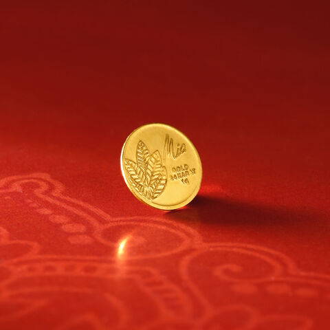 1 gm 24 Karat Mango Leaf Gold Coin (9999 Purity)