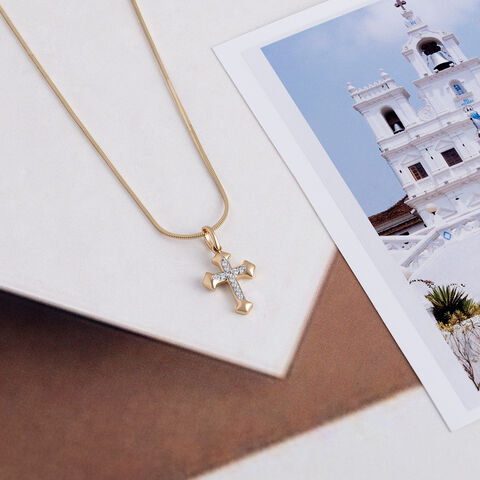 Trinity Cross Gold and Diamond Pendant