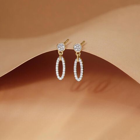 Radiant Loop Diamond Drop Earrings