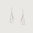 Mother of Pearl Abstract Silver Hoop Earrings,,hi-res view 4