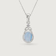 Rainbow Glass Droplet Silver Pendant,,hi-res view 2