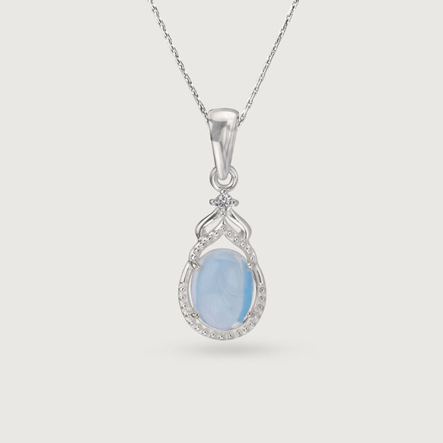 Rainbow Glass Droplet Silver Pendant,,hi-res image number null