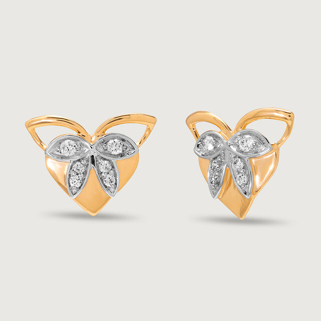 Ballet of Heart 14KT  Gold & Diamond Stud Earrings,,hi-res image number null